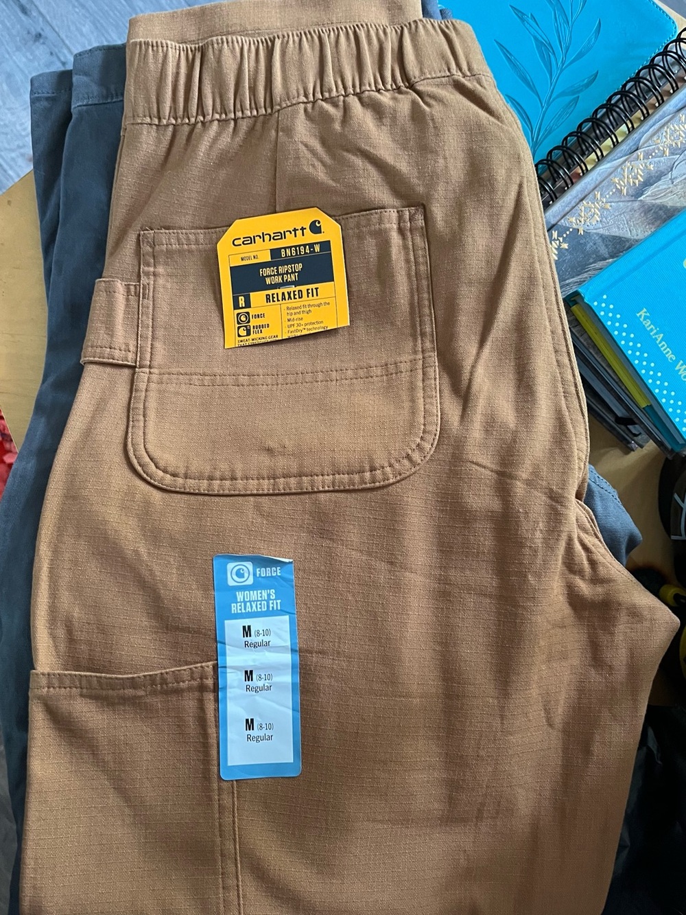 Carhartt Women's Cargo Pants in Tan with Elastic Waist